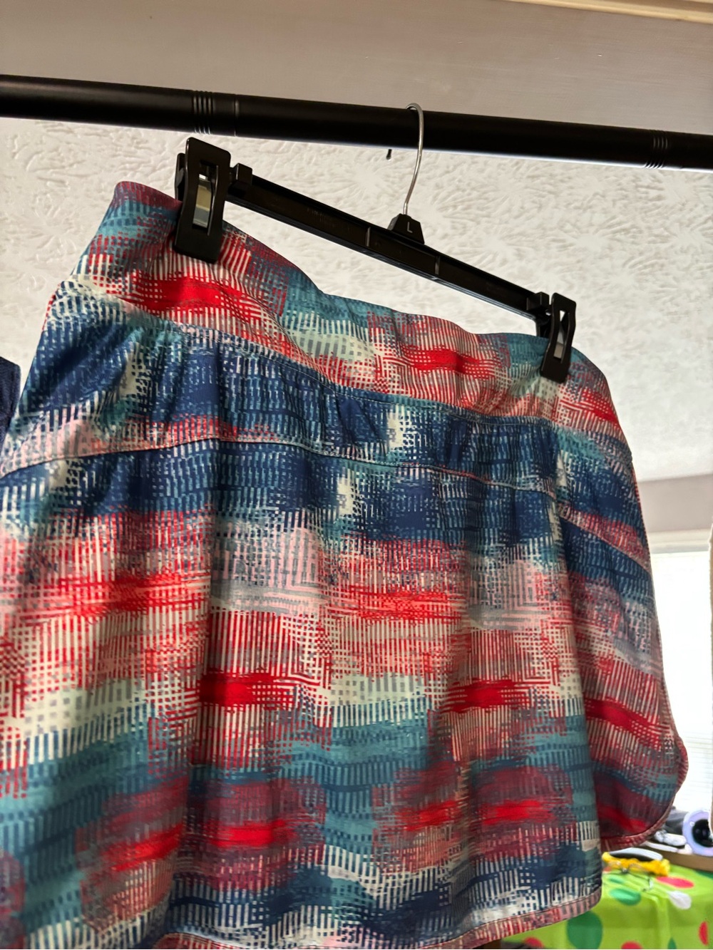 BCG  Multicolor Abstract Print Skort- Blue & Red & White